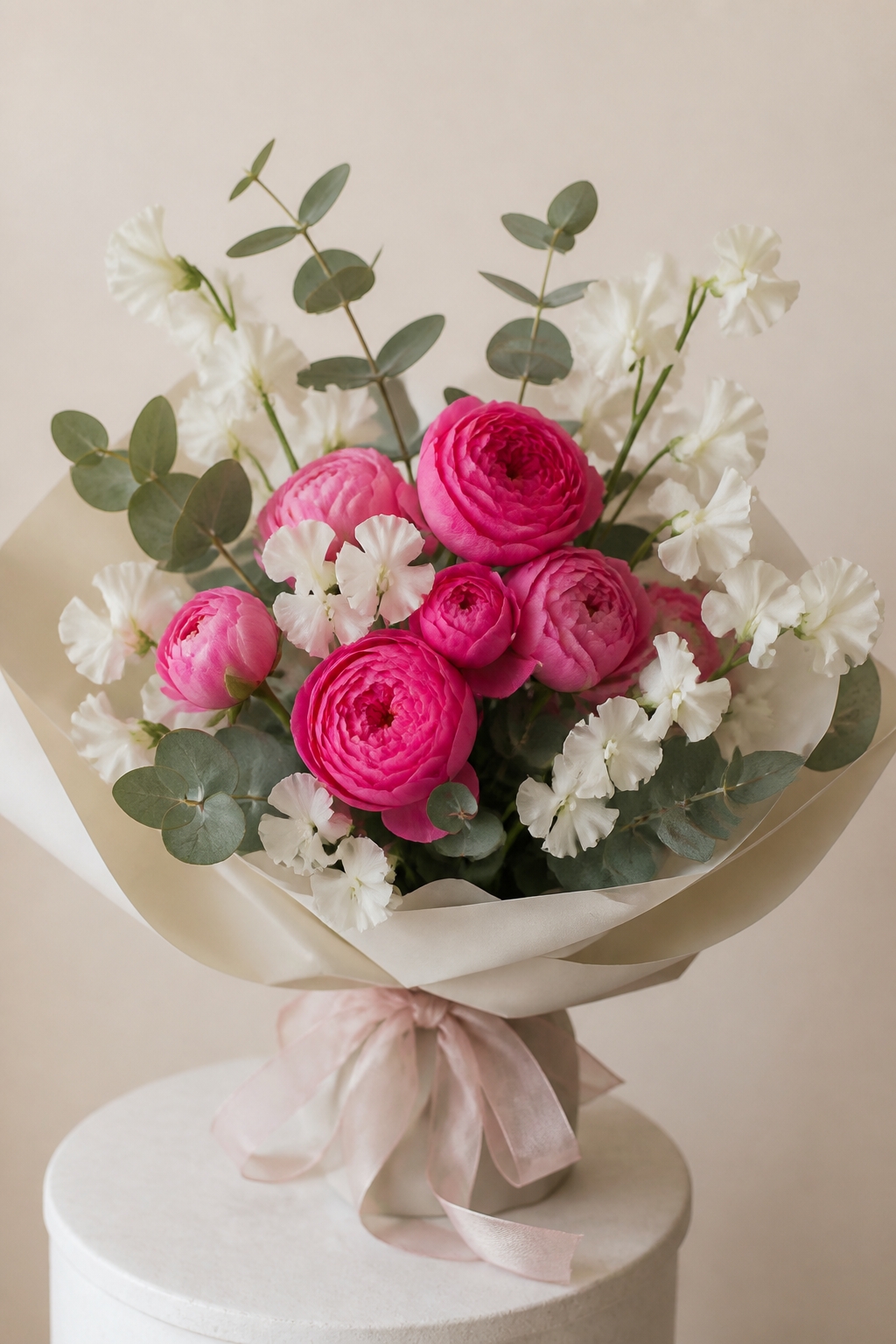 Hot pink ranunculus atelier bouquet
