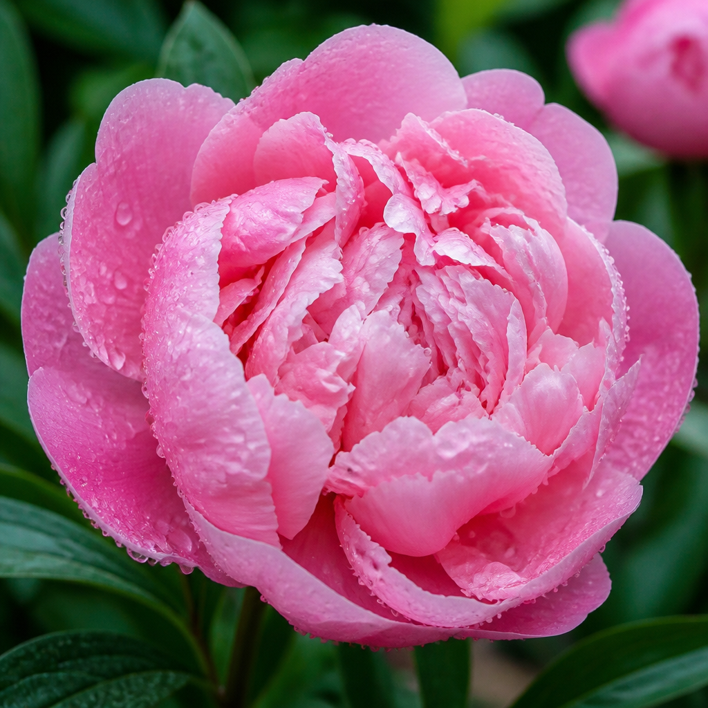 Pink peony close-up