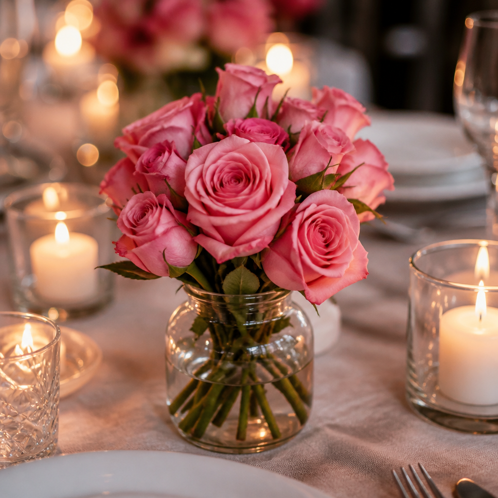 Romantic table bouquet